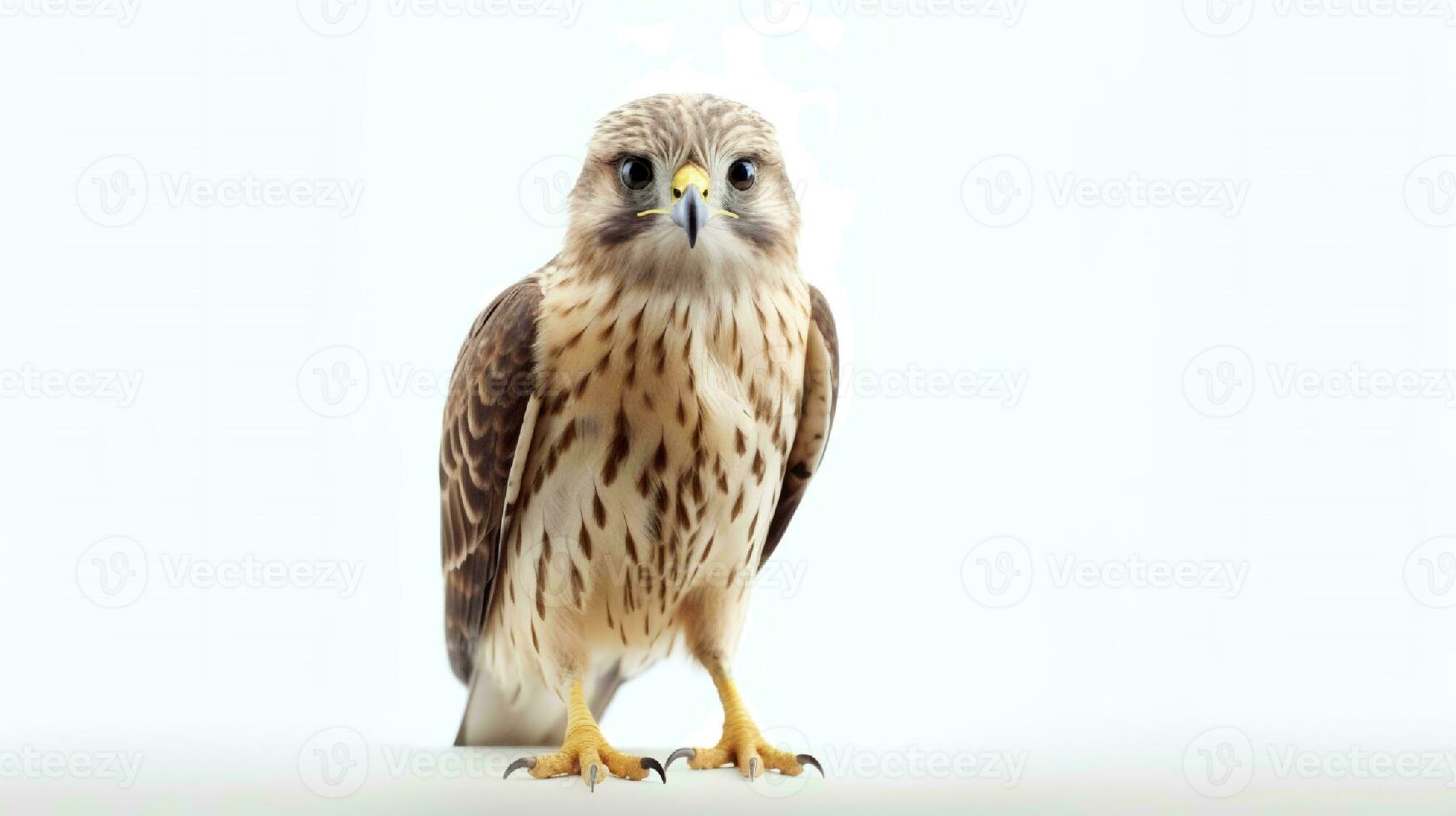 Photo of a Bird of prey on white background. Generative AI