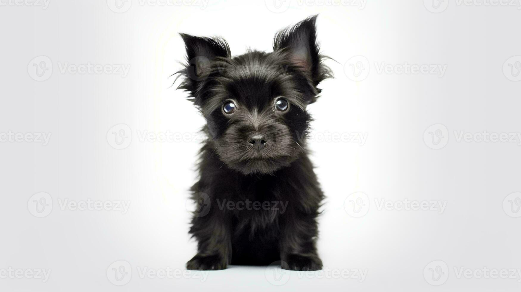 Photo of a Affenpinscher dog on white background. Generative AI