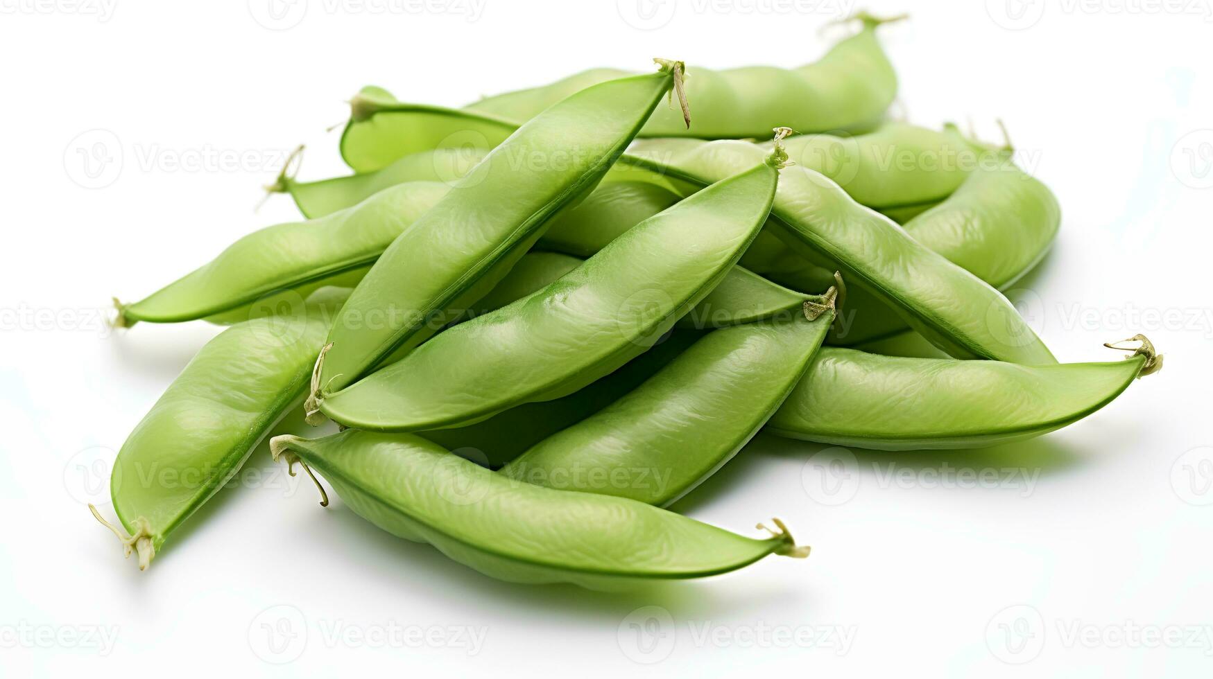 Photo of Snow peas isolated on white background