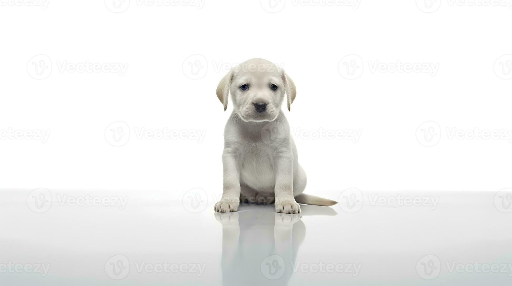 Photo of a labrador retriever on white background. Generative AI