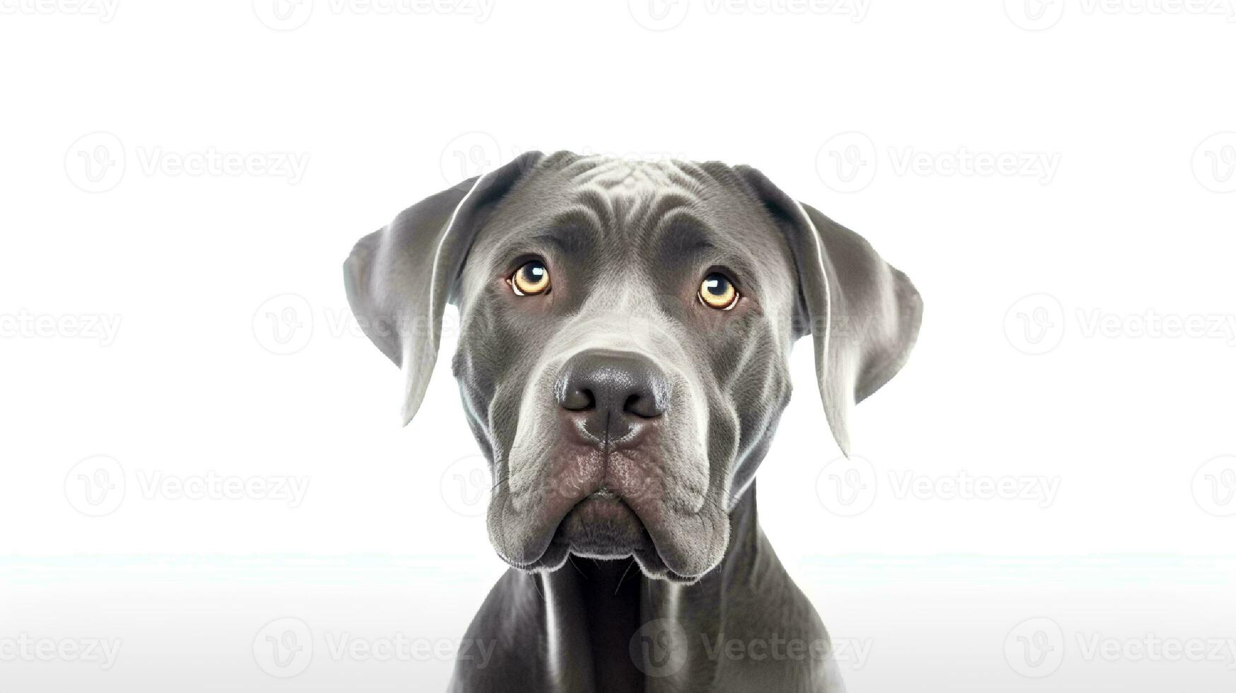 Photo of a cane corso on white background. Generative AI