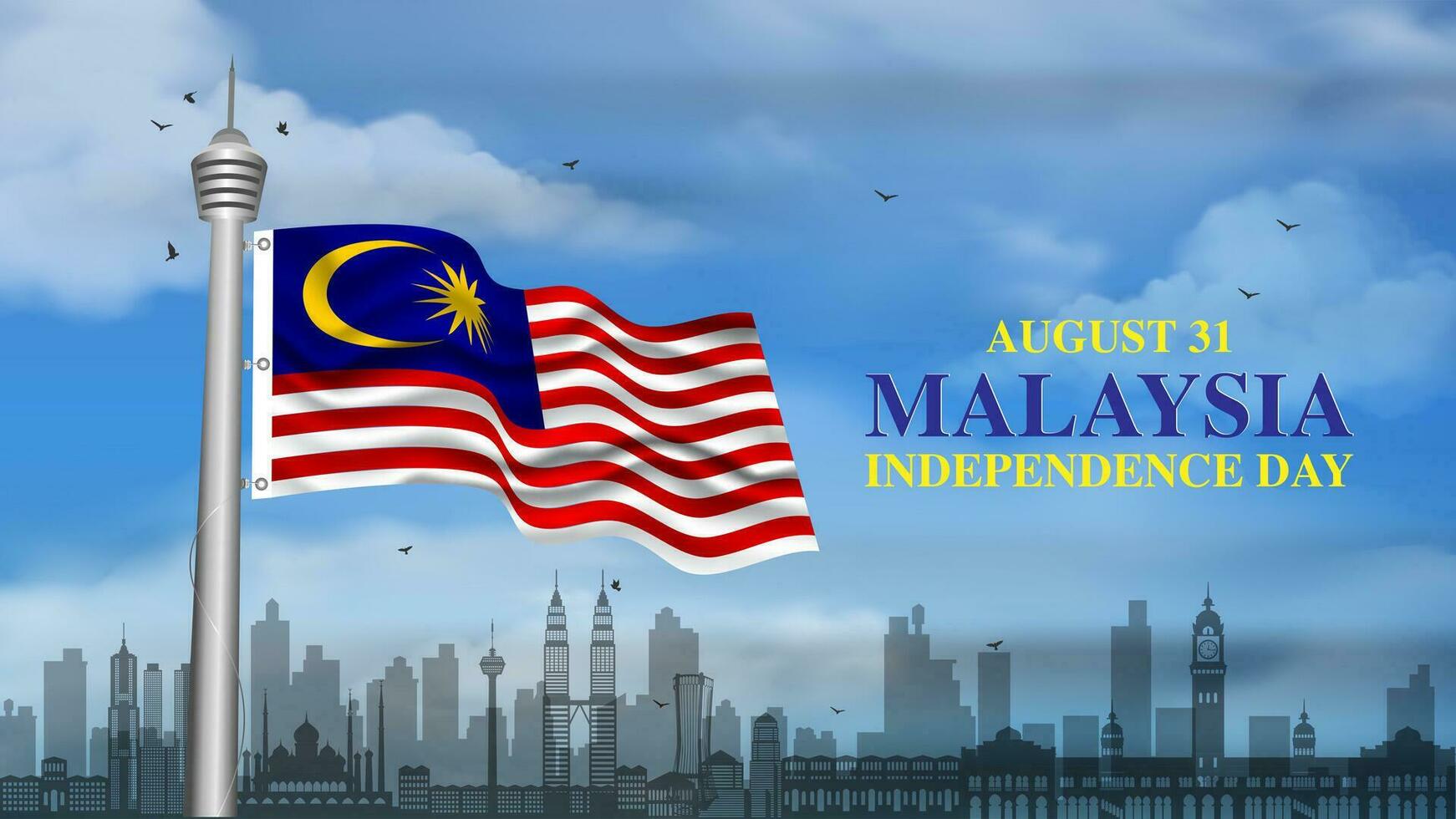 Malaysia Independence Day background banner vector