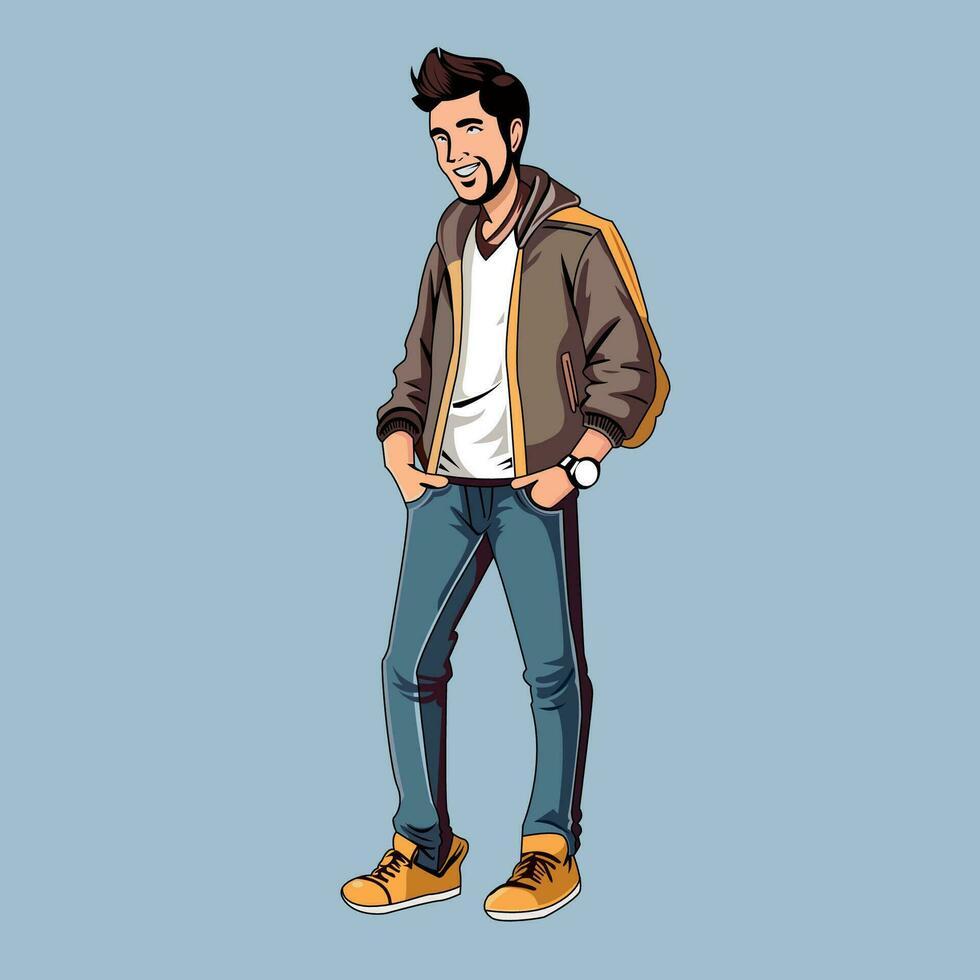 Manually Created Man Cartoon Character Vector
