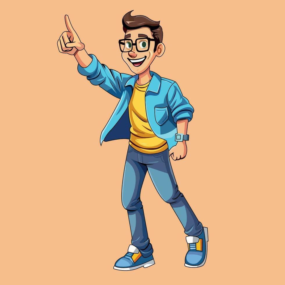 gratis vector un hermoso chico dibujos animados personaje