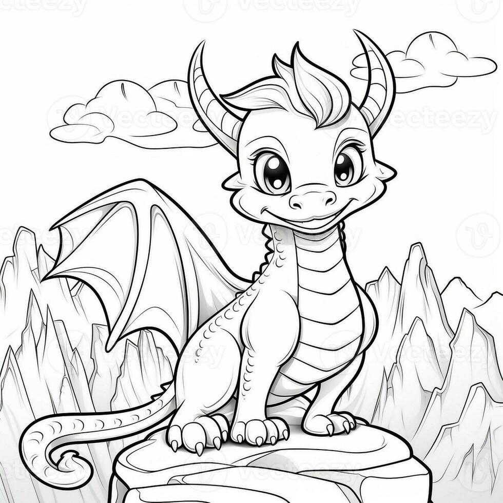 Dragon Coloring Pages For Kids photo