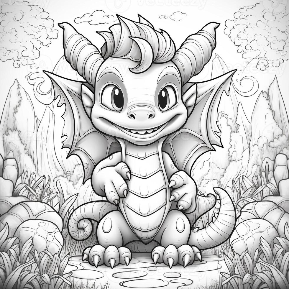 Dragon Coloring Pages For Kids photo