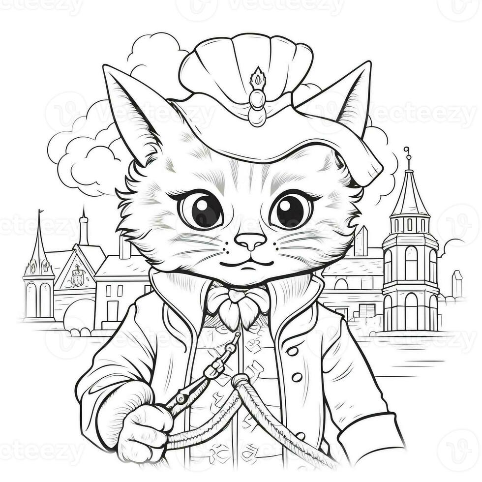 Fantasy Cats Coloring Pages photo