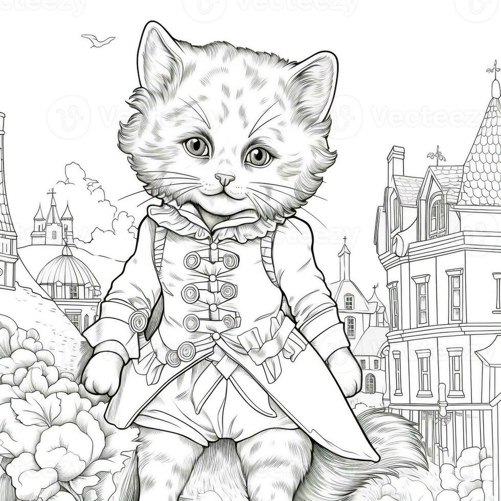 Fantasy Cats Coloring Pages photo