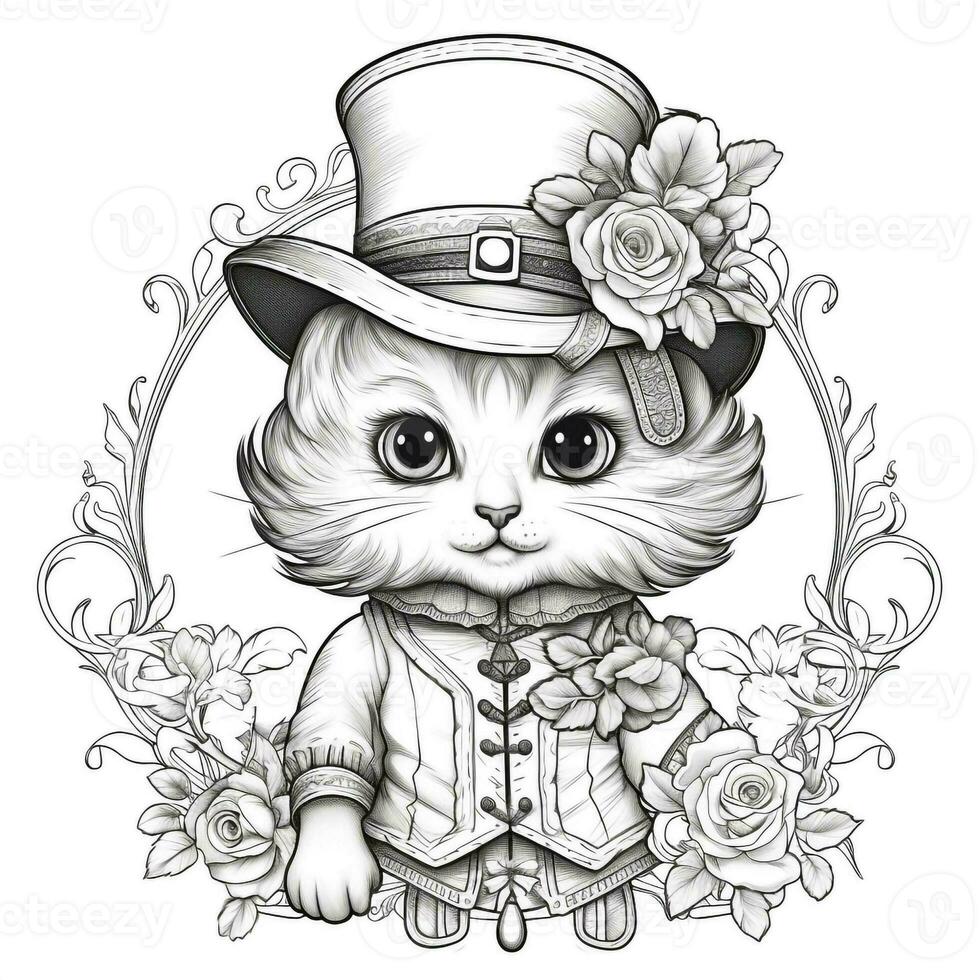 Fantasy Cats Coloring Pages photo