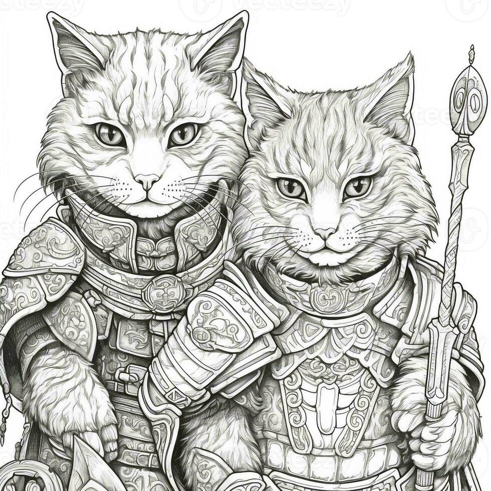 Fantasy Cats Coloring Pages photo