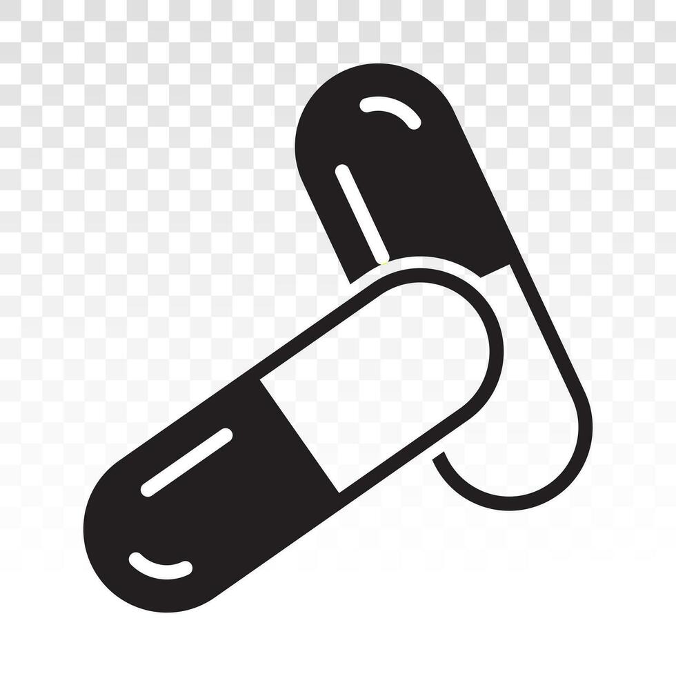 Medicine capsule pill tablet flat icon for app and website vector