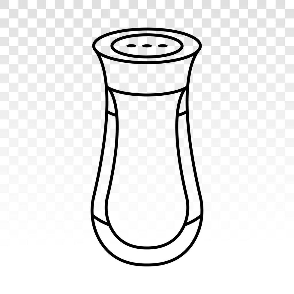 Salt shaker or pepper shaker bottle line art icon for apps and websites vector