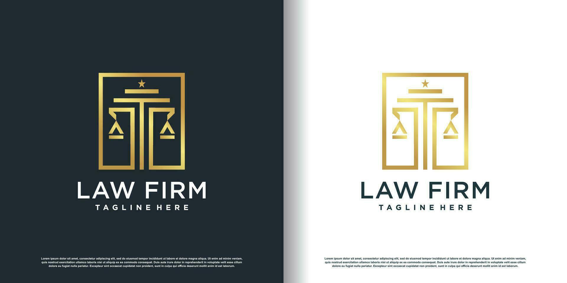 law logo design with creative concept premium vector