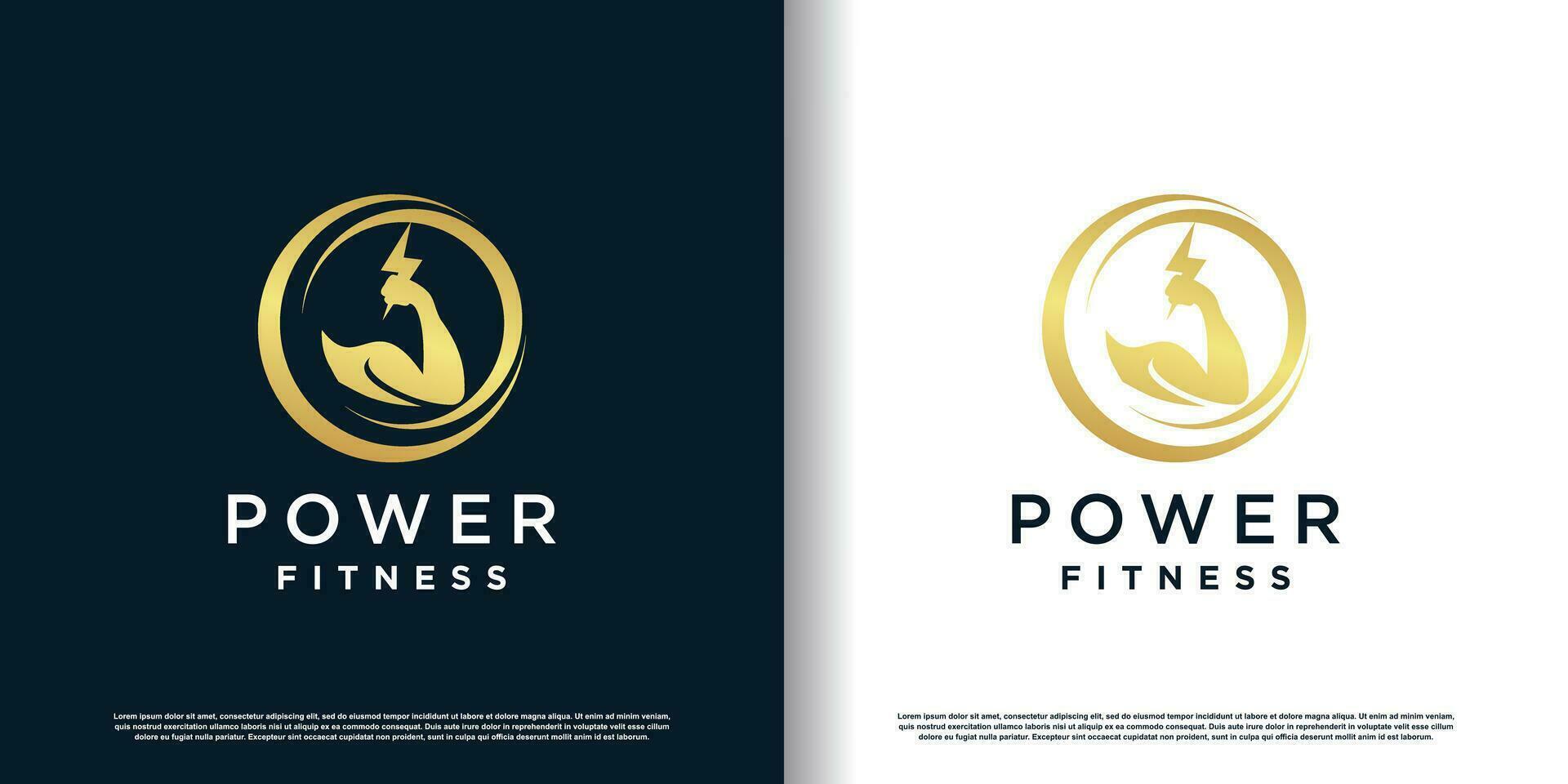 fitness logo design with creative concept premium vector
