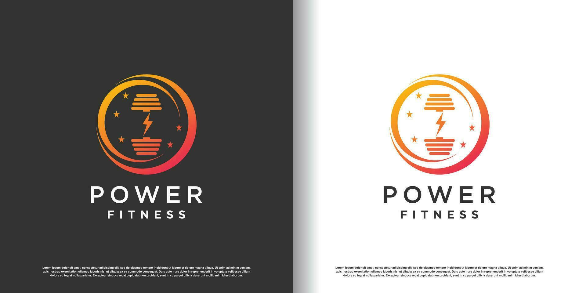 fitness logo design with creative concept premium vector