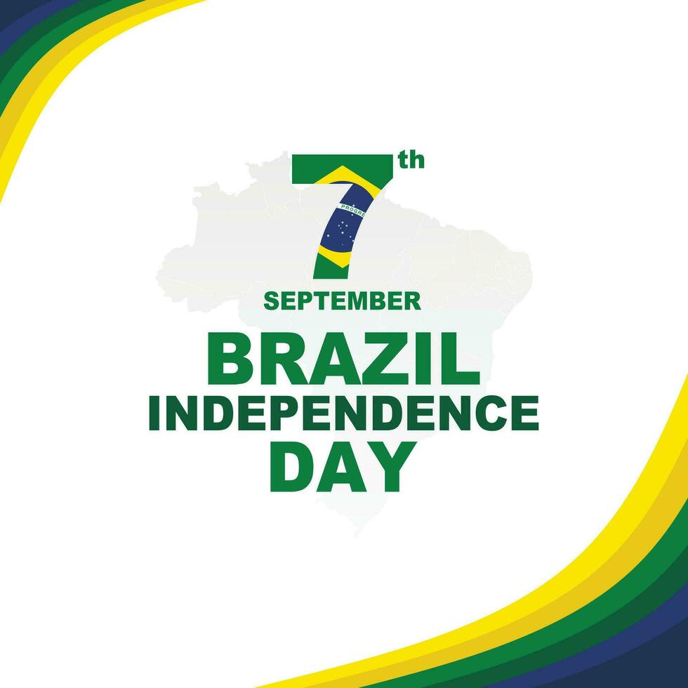 Flat Brazil independence day vector