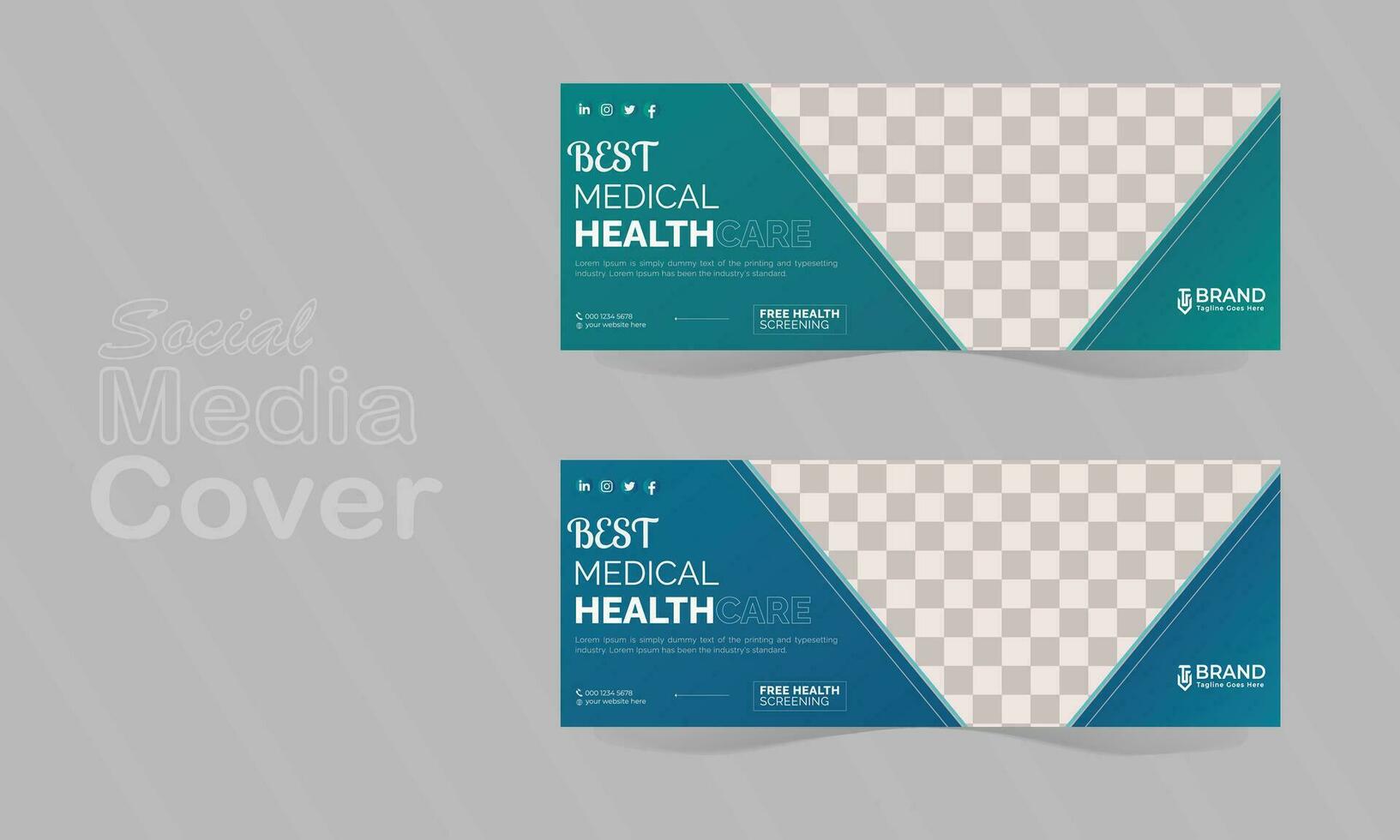 Medical healthcare Facebook cover  design vector