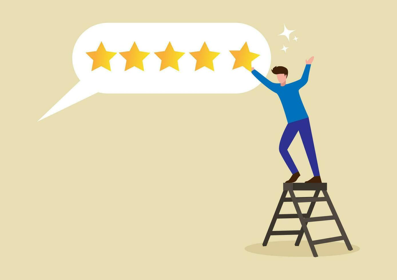 5 stars rating feedback, customer satisfaction, comment or giving product review, best reputation or ranking, assessment, excellent award concept, customer or client giving five stars feedback review. vector