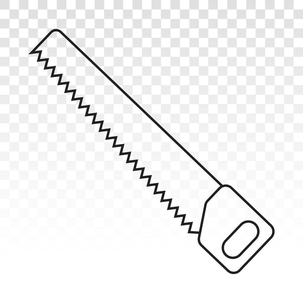 Handsaw or wood saws carpentry tools line art icon for apps and websites vector