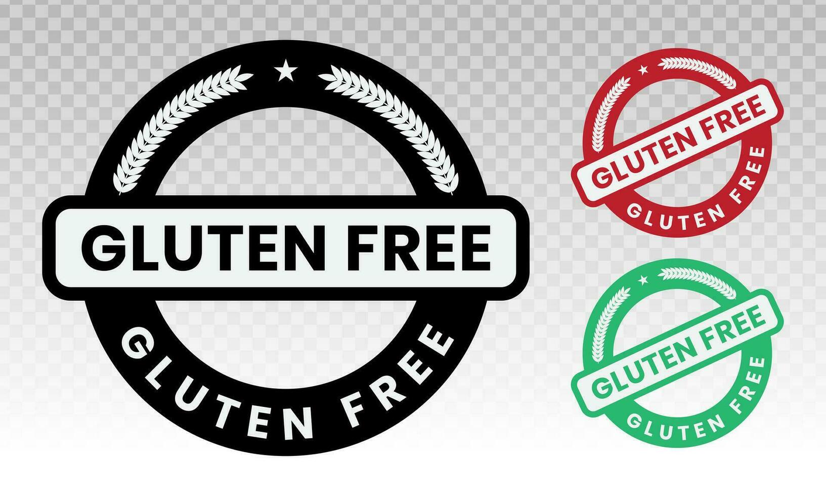 Sin gluten o gluten gratis comida pegatina etiqueta plano icono para aplicaciones o sitio web vector