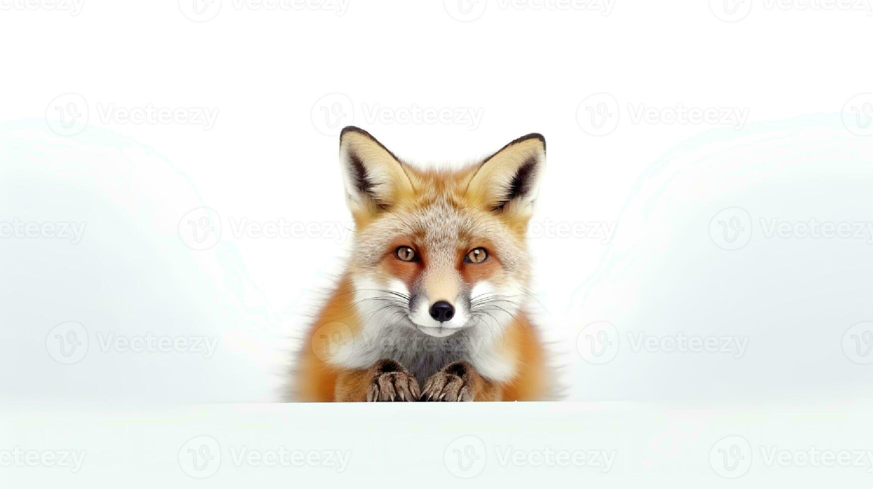 Photo of a fox on white background. Generative AI