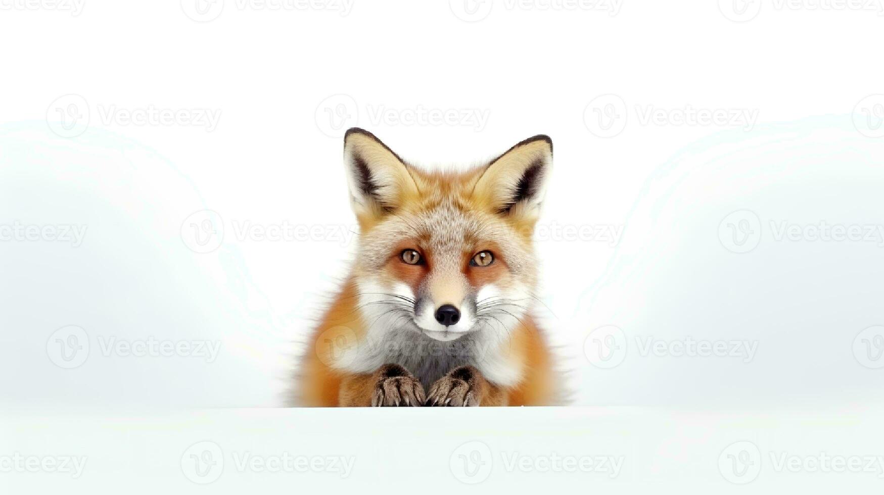 Photo of a fox on white background. Generative AI