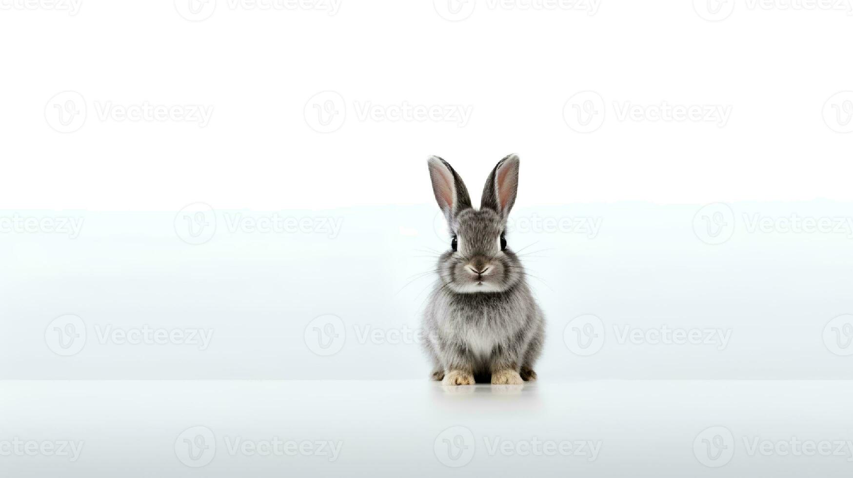 foto de un Conejo en blanco antecedentes. generativo ai