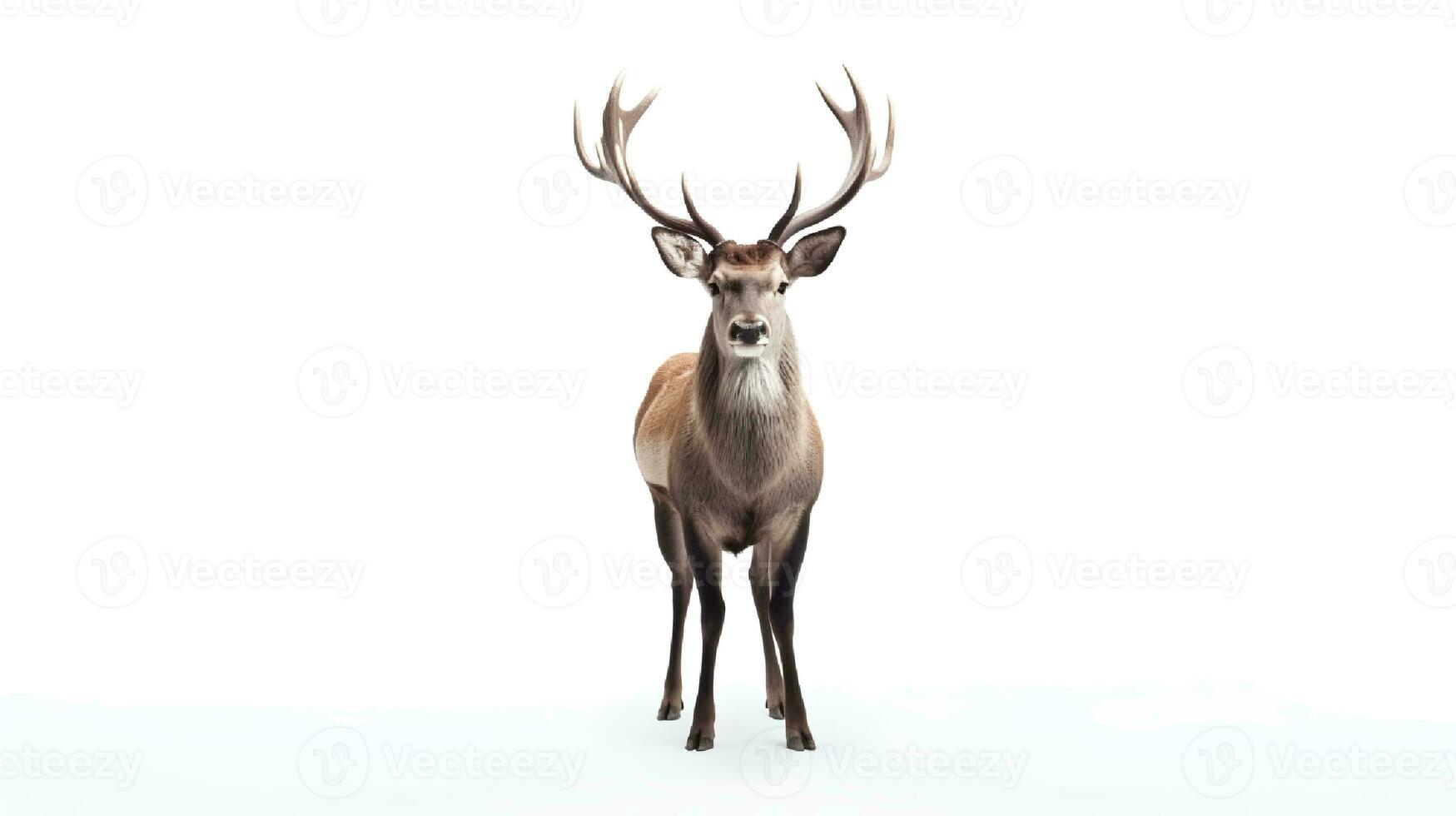 Photo of a deer on white background. Generative AI