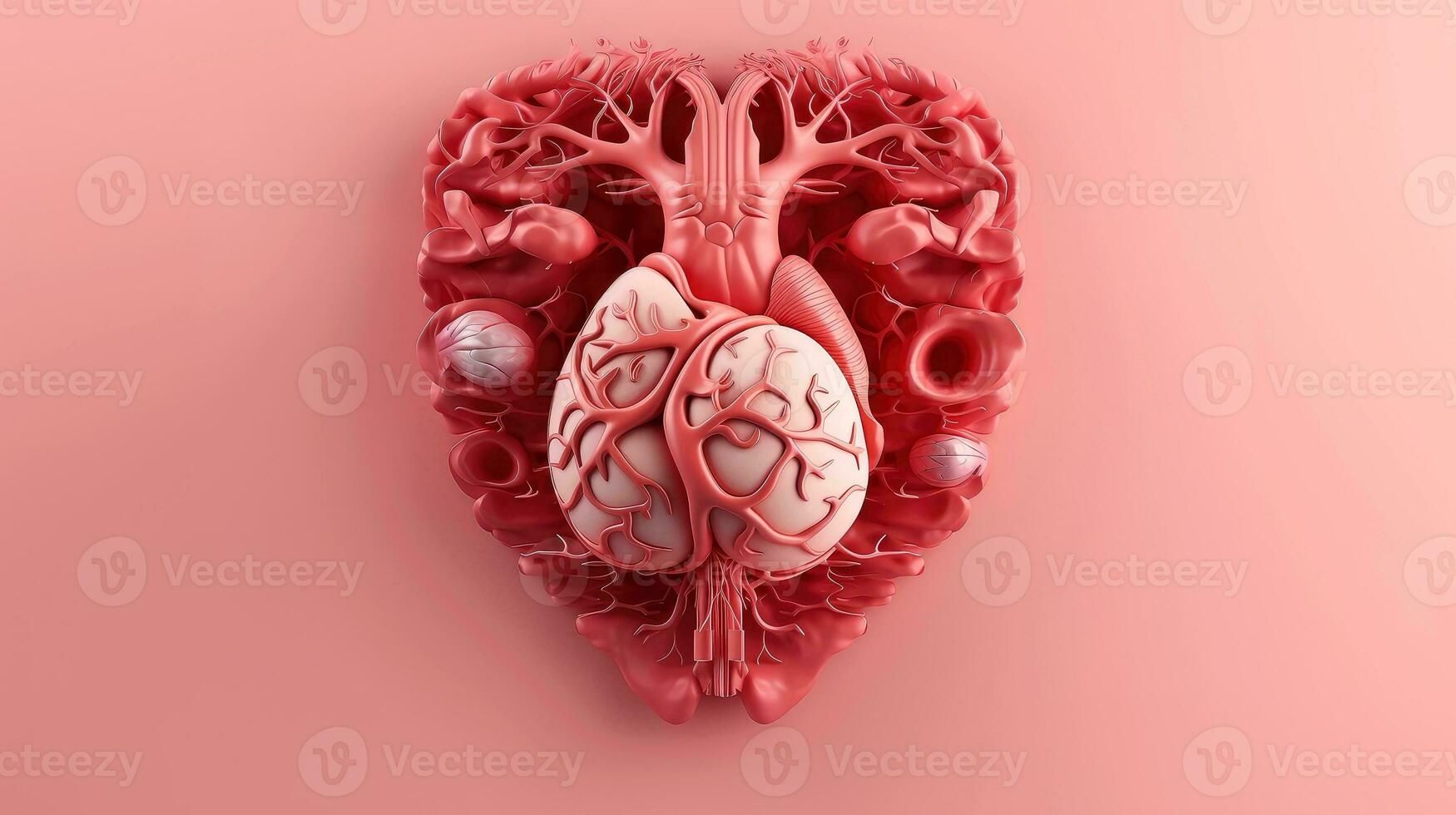 3D illustration of the human organ systems, Human internal organs. Anatomy. Nervous, circulatory, digestive, excretory, urinary,and bone systems. Medical education concept, Generative AI illustration photo