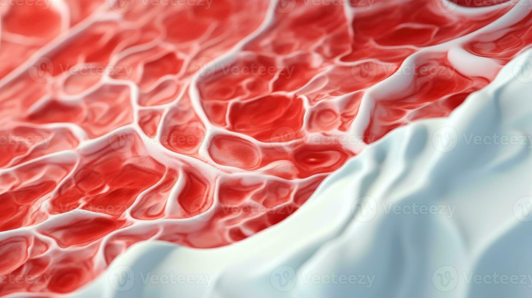 3D illustration mockup of the human organ systems, circulatory, digestive, red and white bloodcells wtih blurred backgroun. Medical education concept, Generative AI illustration photo