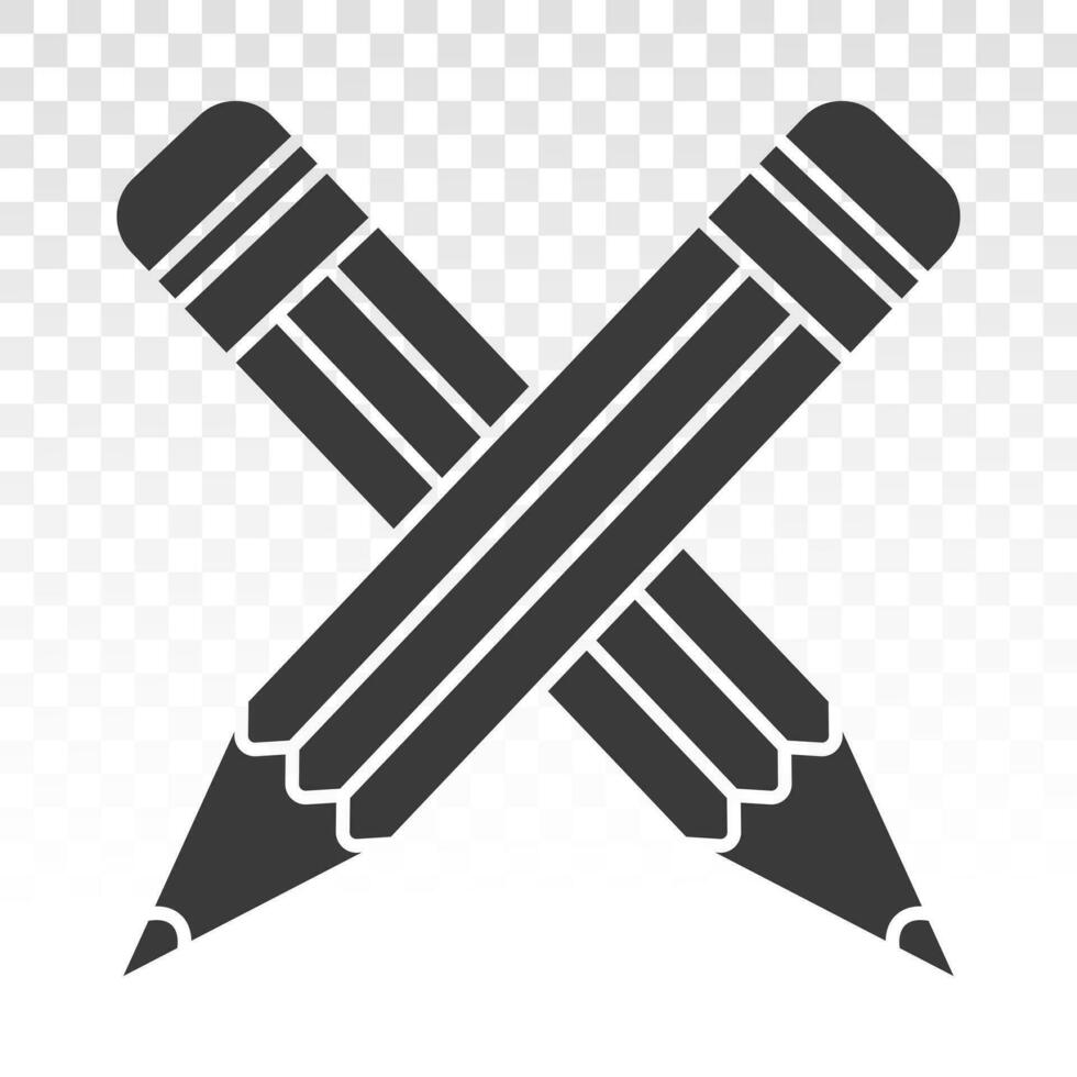 crossed on the pencil flat vector icon for apps or website