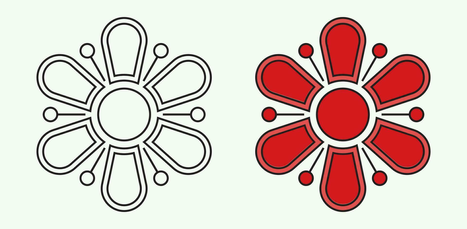 flor íconos en un de moda plano estilo aislado con un blanco antecedentes. lata ser usado para colorante libro elementos. vector ilustración.