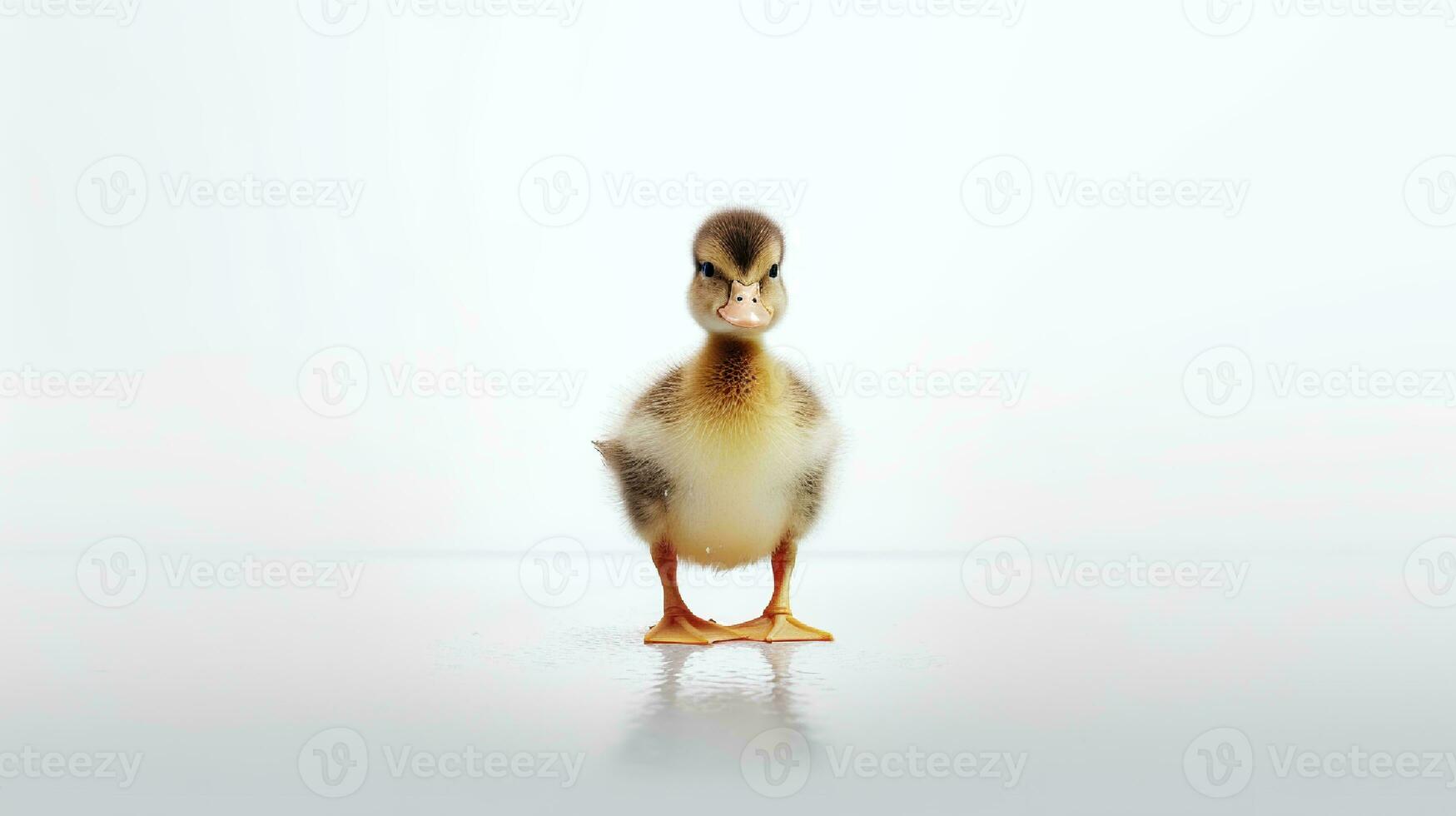 foto de un Pato en blanco antecedentes. generativo ai