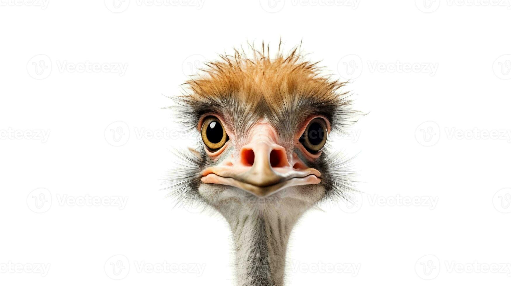 Photo of a ostrich on white background