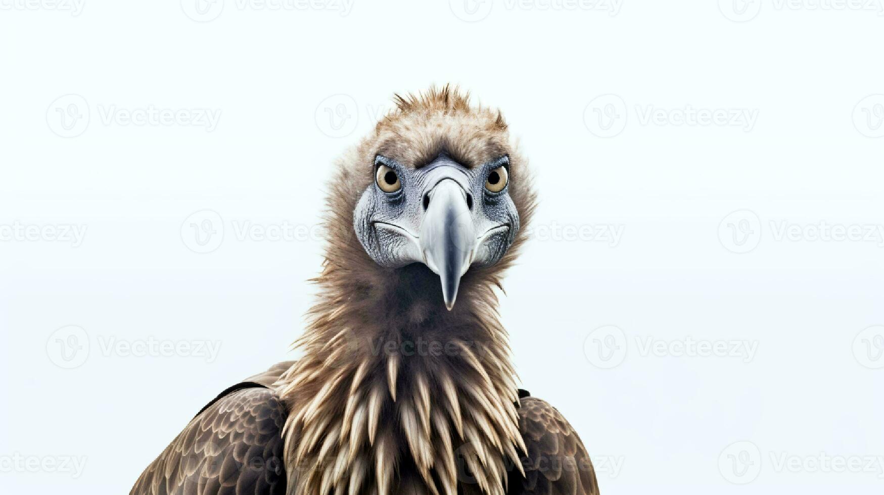Photo of a vulture on white background. Generative AI
