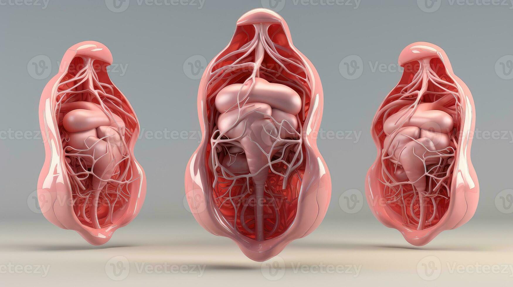 3D illustration of the human organ systems, Human internal organs. Anatomy. Nervous, circulatory, digestive, excretory, urinary,and bone systems. Medical education concept, Generative AI illustration photo