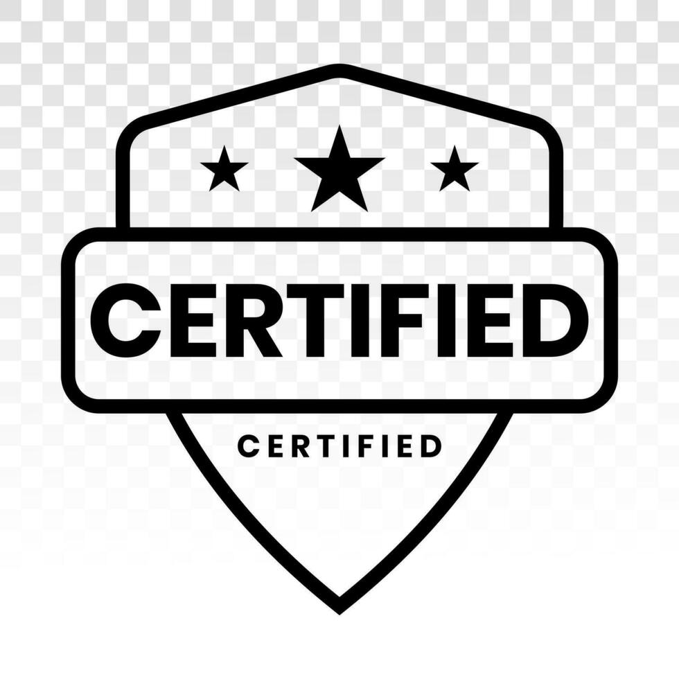 certificado sello o sello - línea Arte íconos para aplicaciones o sitio web vector