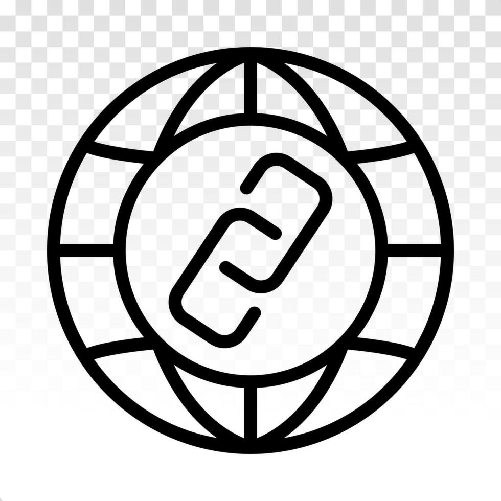 Internet URL or webpage url link line art icon for apps and websites vector