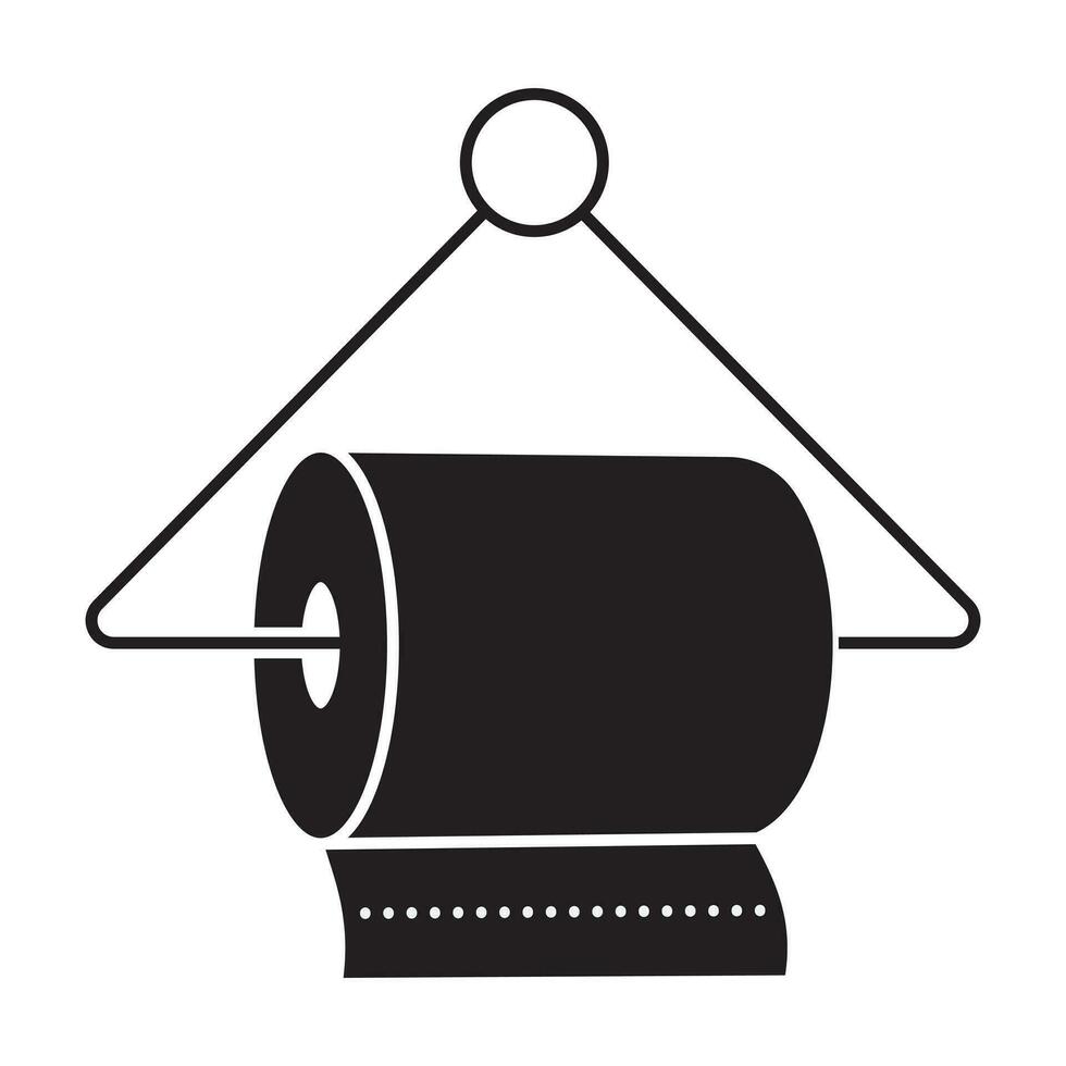 hanging a bathroom tissue or toilet paper rolls - flat vector icon for apps and websites