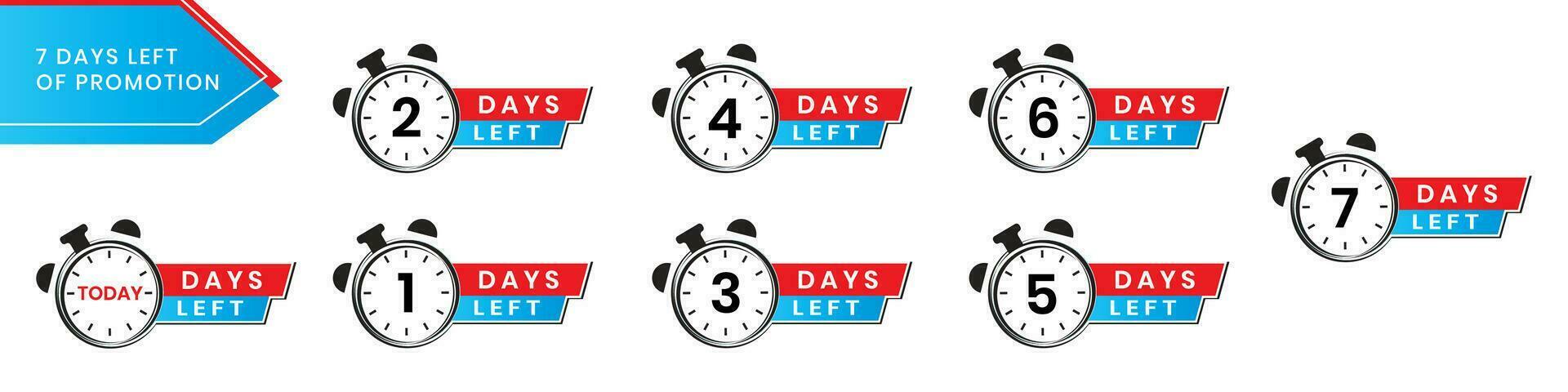 Time icon with a white background, Clock symbol, Stopwatch sign, Day left promotion. vector illustration element