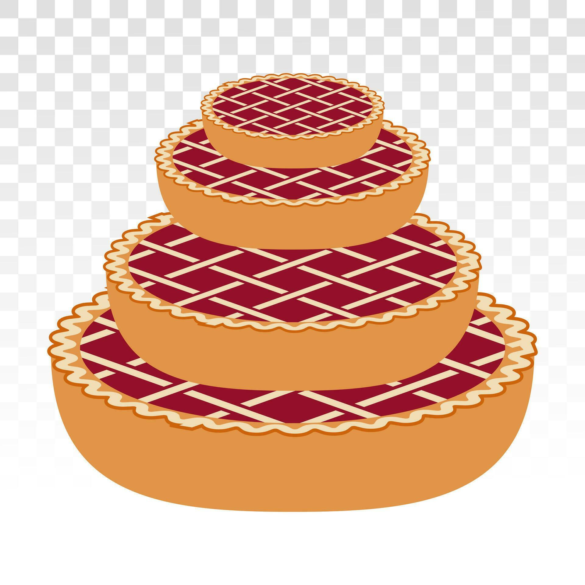 stack of apple pie cakes or cherry pie flat icons for apps and