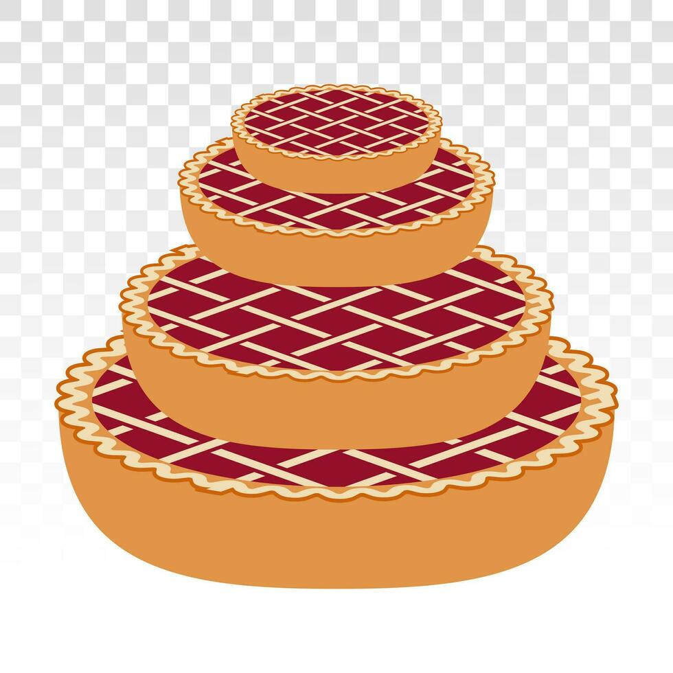 stack of apple pie cakes or cherry pie - flat icons for apps and websites vector