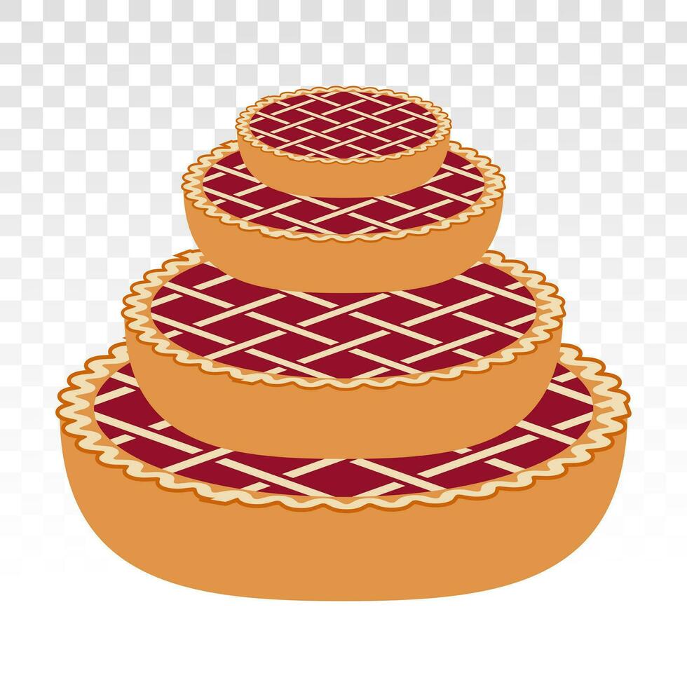 apilar de manzana tarta pasteles o Cereza tarta - plano íconos para aplicaciones y sitios web vector