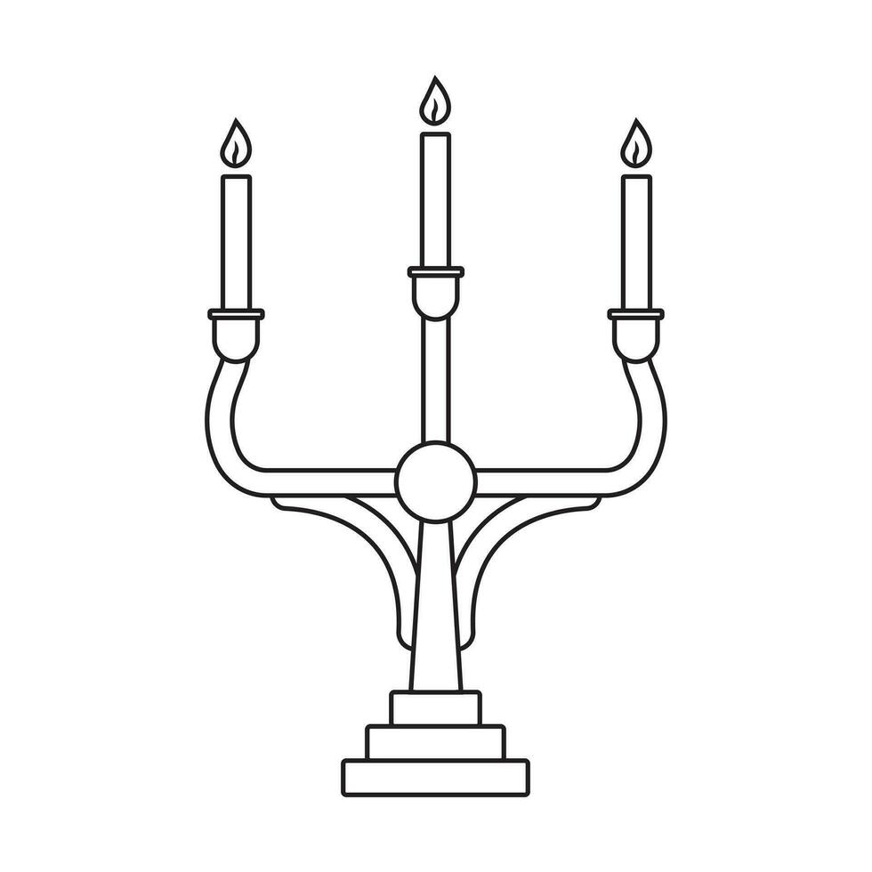 candle holder icon with burning candle for app or website vector