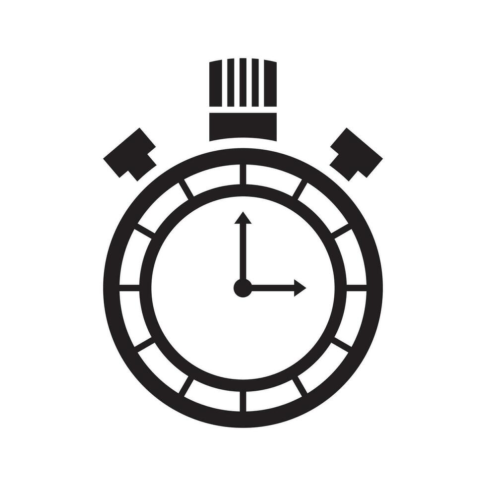 hora icono con un blanco fondo, reloj símbolo, cronógrafo firmar, vector ilustración elemento