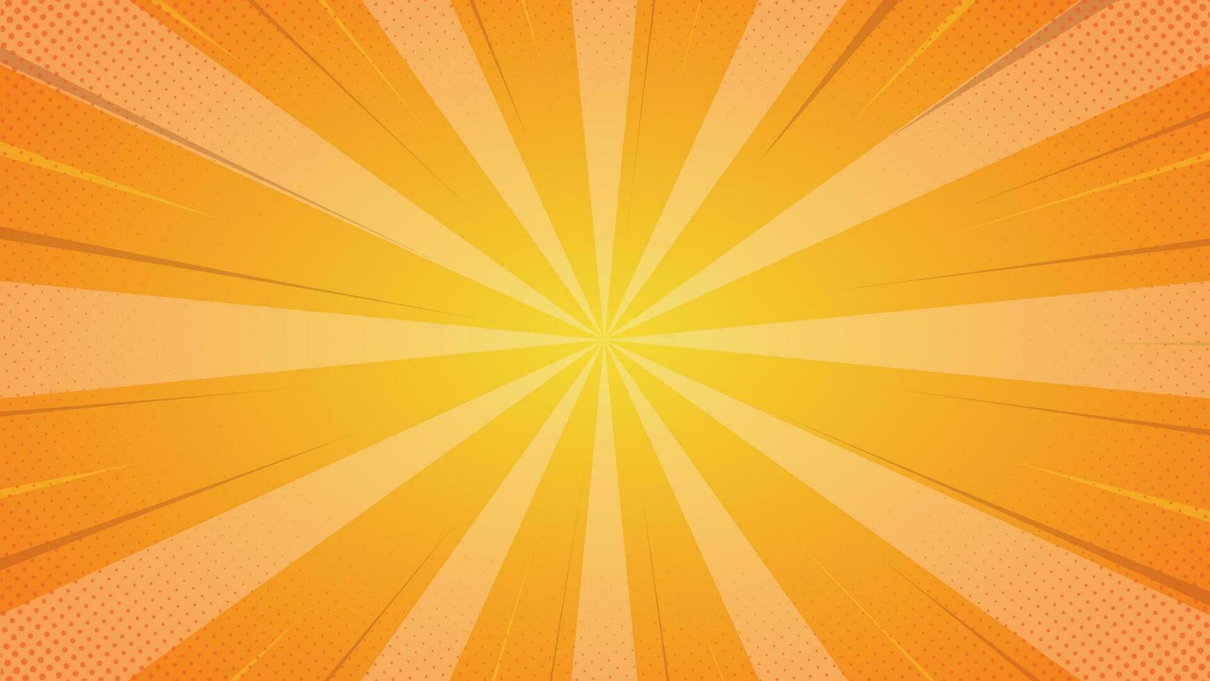 Orange Gradient Comics Style Background Vertical Template. Classic pop art - 16.9 aspect ratio vector