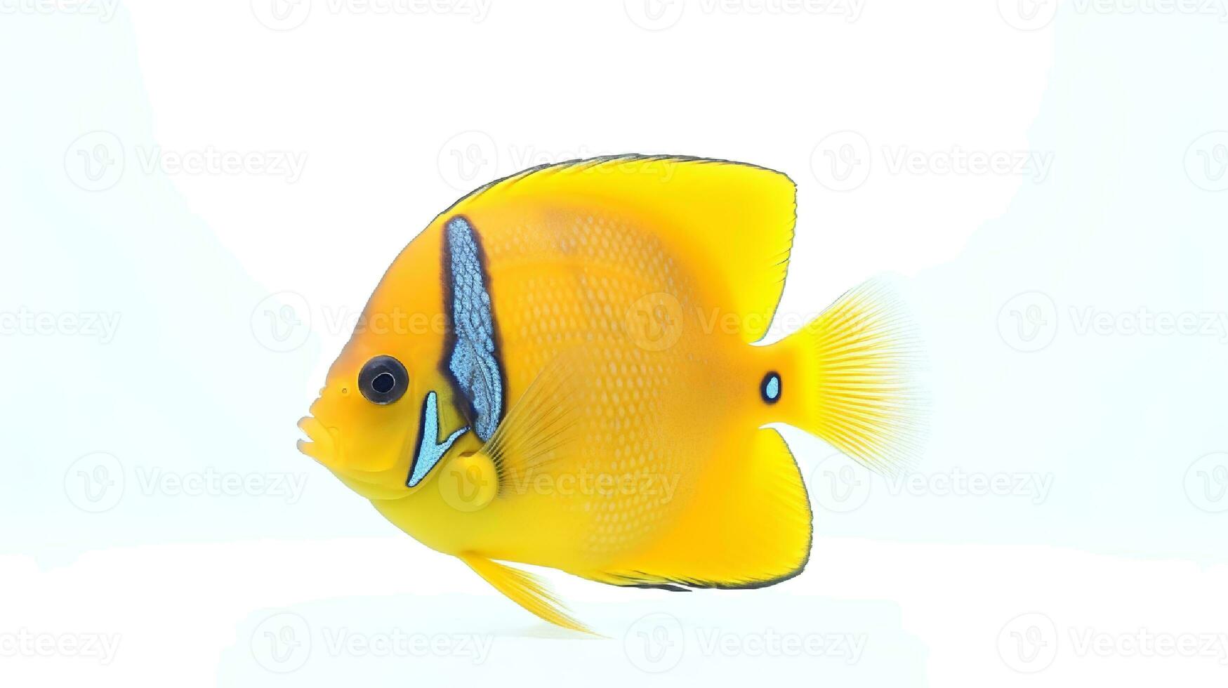 Photo of a angelfish on white background. Generative AI