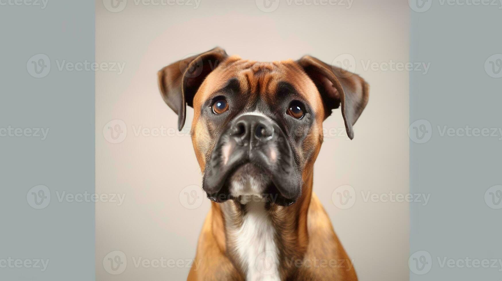 Photo of a Boxer dog on white background. Generative AI