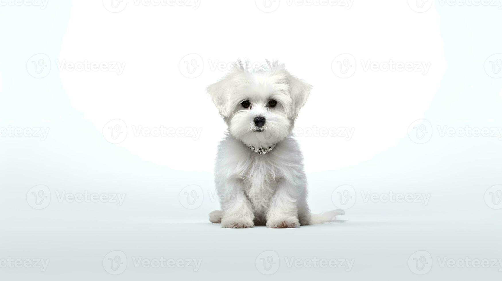 Photo of a maltese on white background