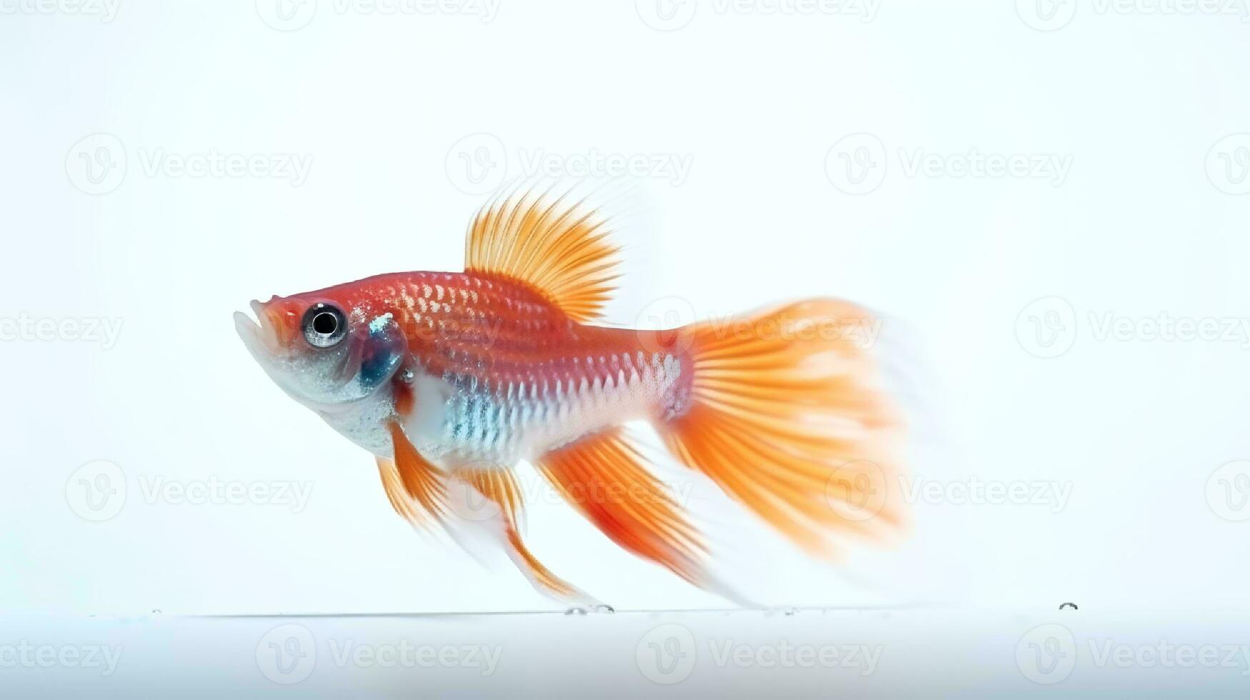 Photo of a guppies fish on white background. Generative AI